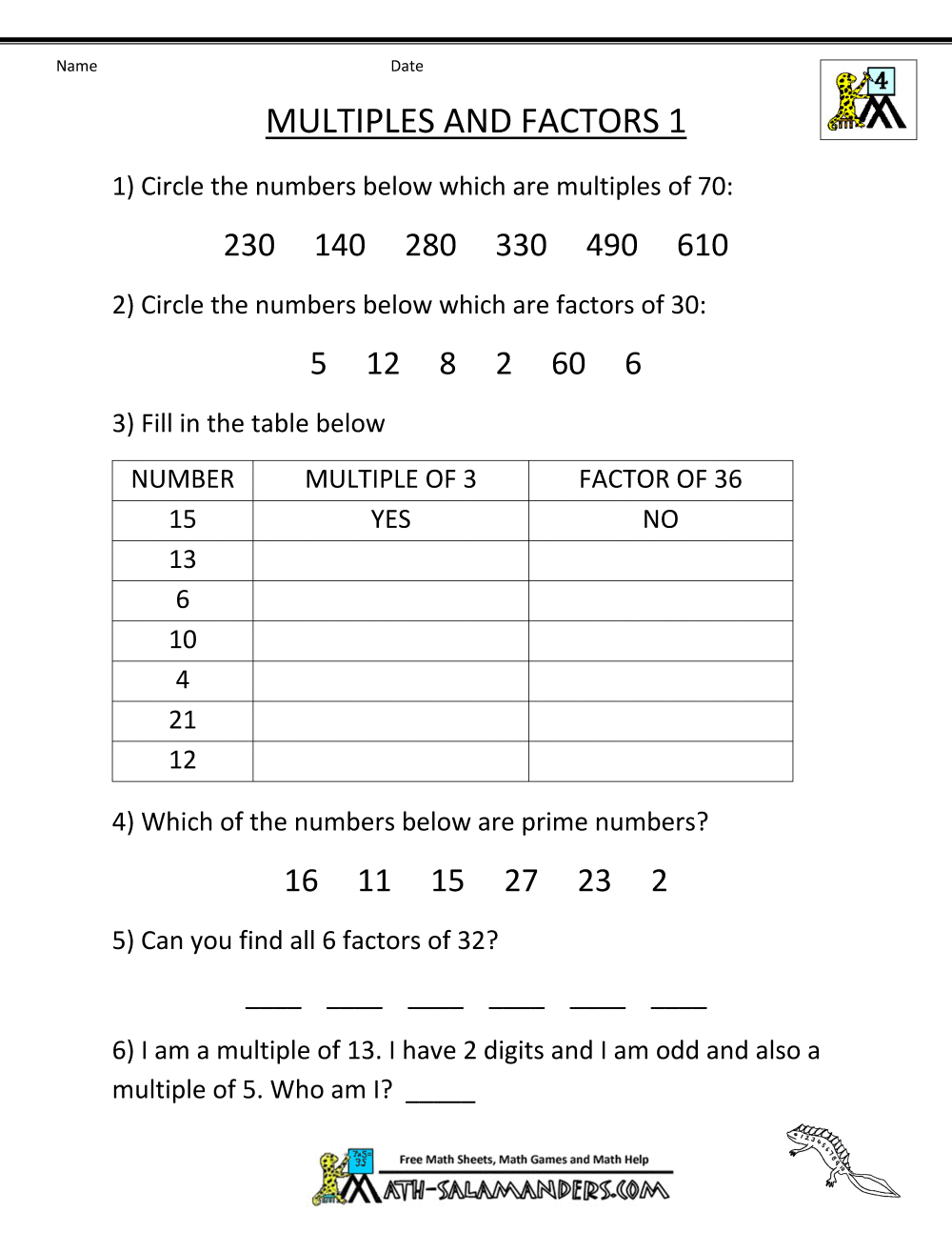 factors-and-multiples-worksheets